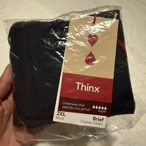 Thinx Black Organic Cotton period absorbing briefs
